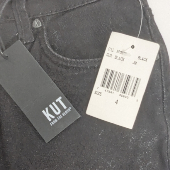 NWT Kut from the Kloth Black Mia Ankle Toothpick Skinny Reptile Jeans Size 4 - Picture 8 of 13